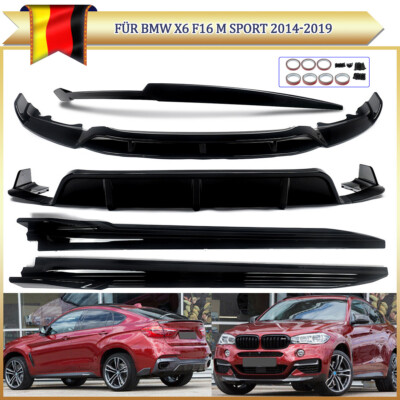 Frontspoiler Heckdiffusor Bodykit Front + Heck+Seite Schwarz für X6 F16 M-Paket