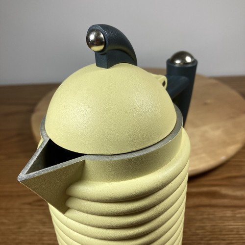 Fabricante de espresso de aluminio moka vintage muy raro amarillo Calderoni Fratelli - Imagen 11 de 13