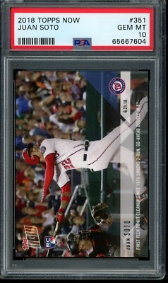2018 Topps Now #351 Juan Soto PSA 10 Gem Mint RC Rookie Card | eBay