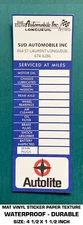 SUD AUTO OIL CHANGE REMINDER - WATERPROOF DECAL STICKER-VINTAGE CAR MAINTENANCE