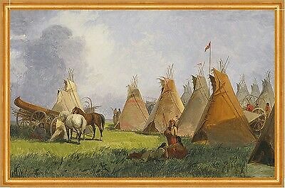 Camp of the Red River Hunters John Mix Stanley Indianer Tipis B A2 00151 Gerahmt