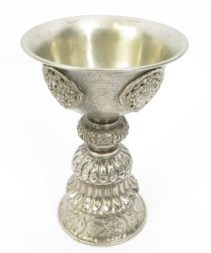 Estate Tibetan Buddhist Yak Butter Lamp 5.75" tall, 4.25" Diameter - Picture 2 of 8