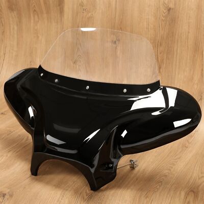 Motorcycle Front Fairing Batwing Windshield w/Bracket For Harley Dyna Yamaha