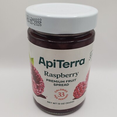 Raspberry Fruit Spread ApiTerra Pancake Waffle Yogurt Toast Topping 12 Oz Jar