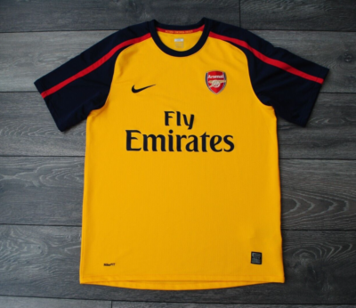 ARSENAL SHIRT YELLOW AWAY KIT 2008 2009 NIKE FOOTBALL JERSEY MENS