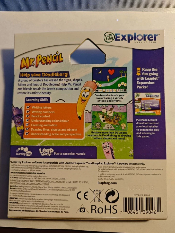 Leappad Leapster Explorer Game Mr. Pencil Saves Doodleburg-Learn Write & Draw - Image 2 of 2