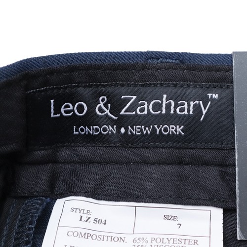 Leo & Zachary Boy's Adjustable Waist Fashion Slim Fit Slacks Pants Blue Size 7 - Picture 9 of 12