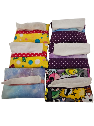 5 Set Handmade Travel Tissue Holder Pocket Size Dark Polka Dots Gift - Picture 5 of 10