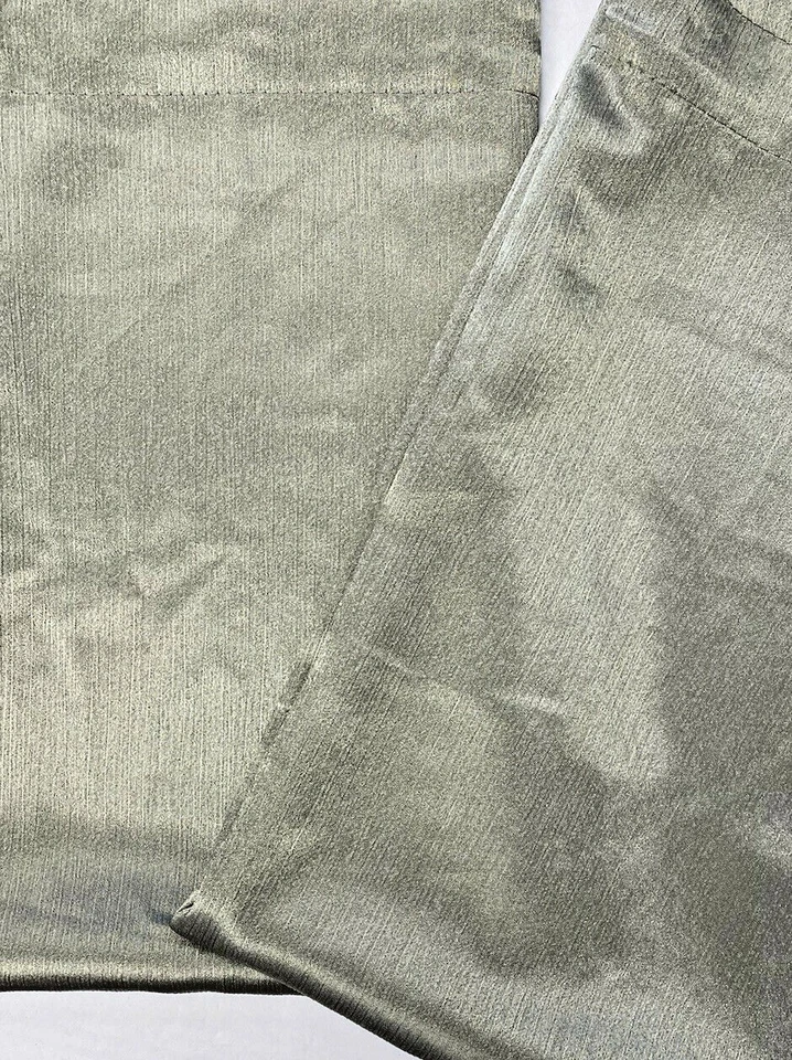2 件 Royal Velvet JC Penney Sage 绿色窗帘面板 72 长缎面一对设计师 — 第 4/4 张图片