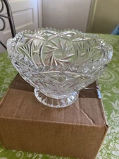 Heavy Leaded crystal vase candy bowl. 4”x6”