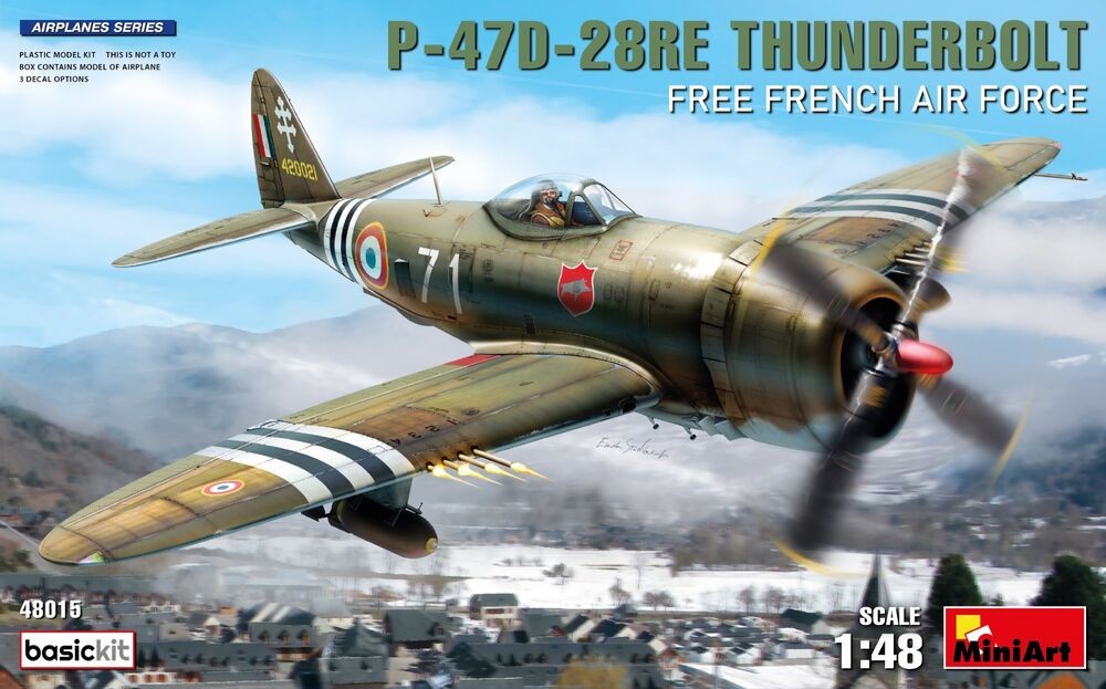 P-47D-28RE Thunderbolt kit de montage 1/48 pour exposition en vitrine militaire