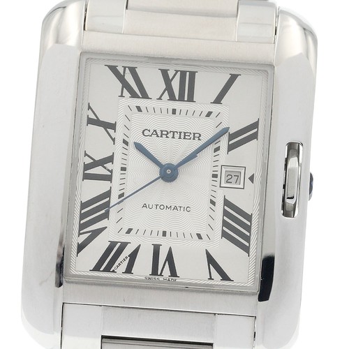 CARTIER Tank Anglaise LM W5310009 Date Silver Dial Automatic Men's Watch_943412