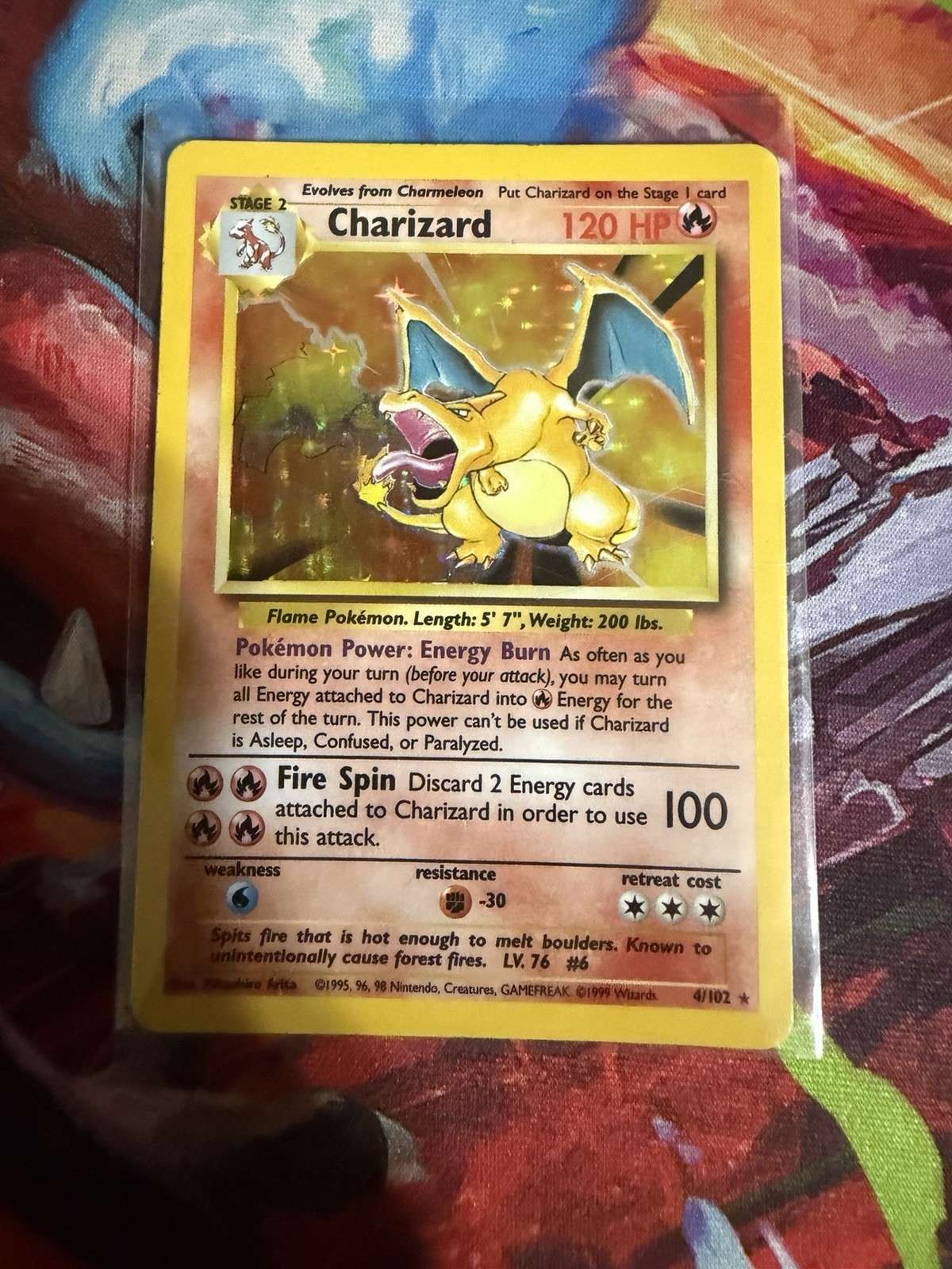 1999 Pokémon Base Set Charizard 4/102 Holo Unlimited WOTC Vintage