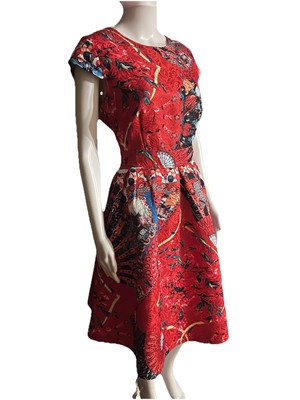 Africa Queen Ankara Kente Dress Size 6 Red Fit & Flare Knee Length Dress  Was$175 | eBay