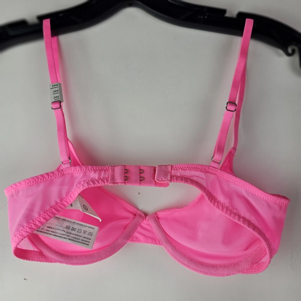 Gilly Hicks 全新带标签粉色网眼钢圈半透明文胸 30C — 第 2/4 张图片