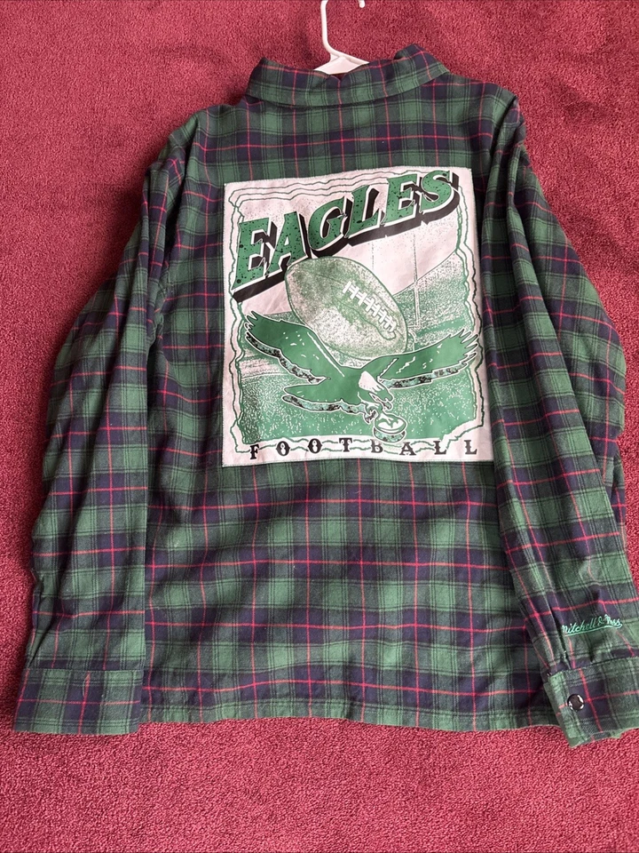 Рубашка на пуговицах фланелевая Mitchell & Ness Philadelphia Eagles зеленая клетчатая размер XL мужская - Изображение 4 из 4