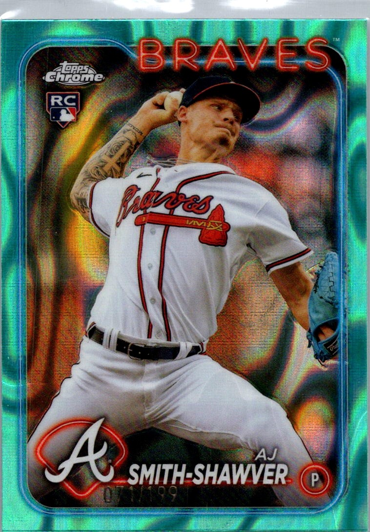 2024 Topps Chrome AJ Smith-Shawver Aqua Lava Refractor /199 Atlanta Braves #19