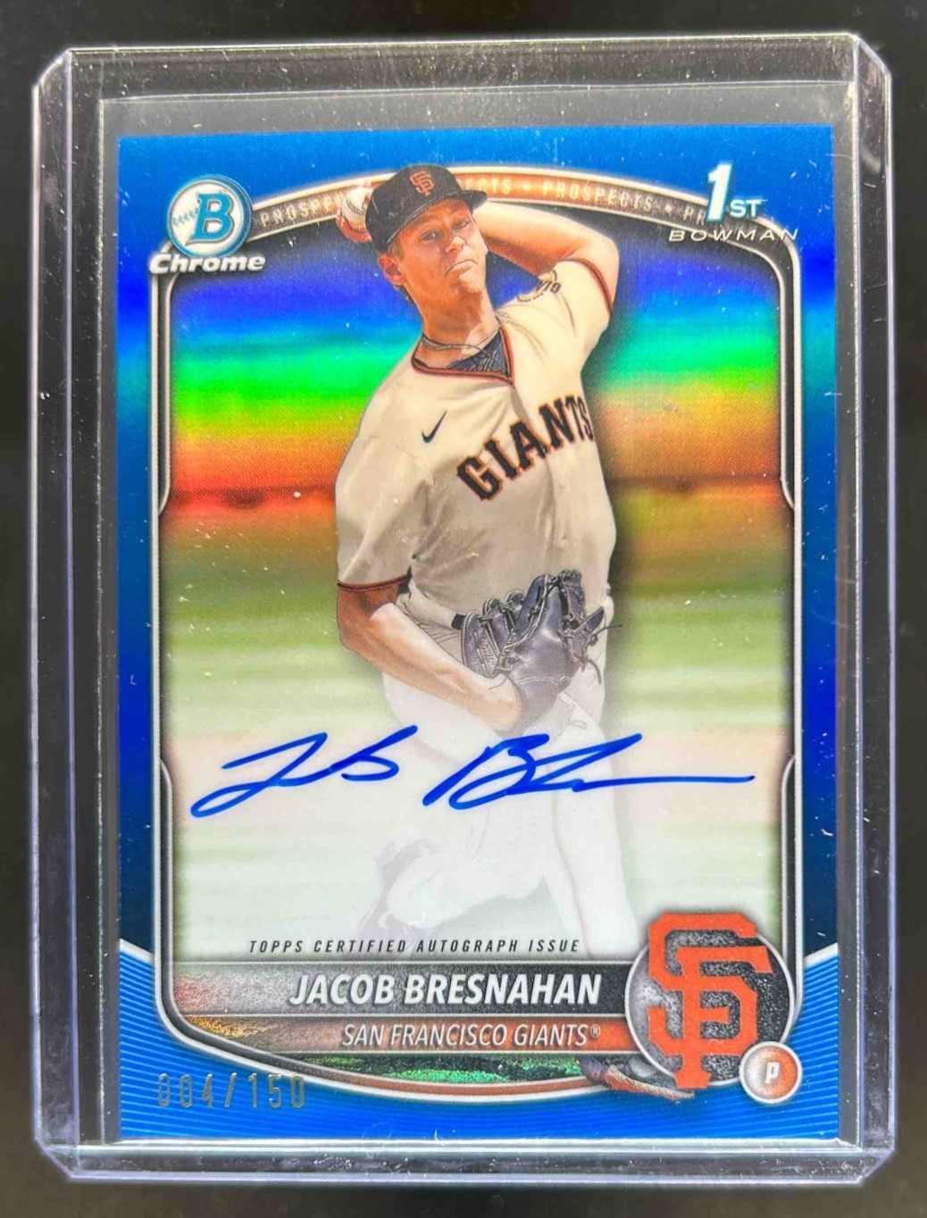 2025 Bowman Jacob Bresnahan Chrome Auto Blue Refractor 1st #4/150