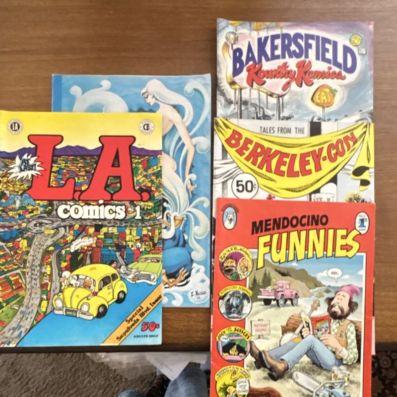 Mendocino Review 1975 Vintage Comic Lot: LA Comics 1, Mendocino Funnies, 1st Ed