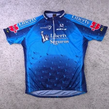 VTG Giordana Cycling Jersey Mens XXL Liberty Seguros Made In Italy Wurth 1/2 Zip