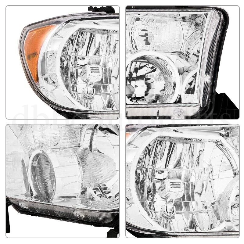 Headlights Fit For 2007-2013 Toyota Tundra 2008-2017 Sequoia Left+Right Pair - Image 4 of 4
