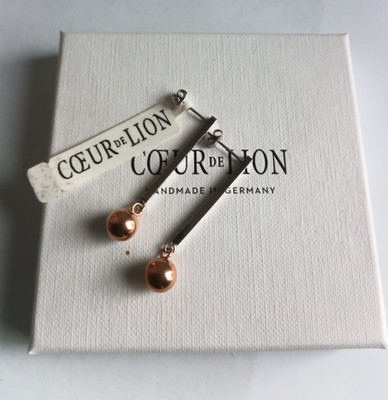 Coeur de Lion Design Ohrhänger Edelstahl Stäbe mit Kugel rosevergoldet