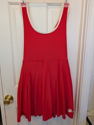 Prince Pickleball Cross Back Pleated Tennis Dress Red Sz S Attached Short