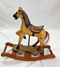 Vintage Wooden Decorative Rocking Horse 11in