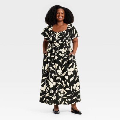 Women Flutter Short Sleeve Maxi Dress - Ava & Viv