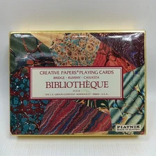 PIATNIK MADE IN AUSTRIA BOX SET CREATIVE  PAPERS BIBLIOTHEQUE PLAYING CARDS MCM