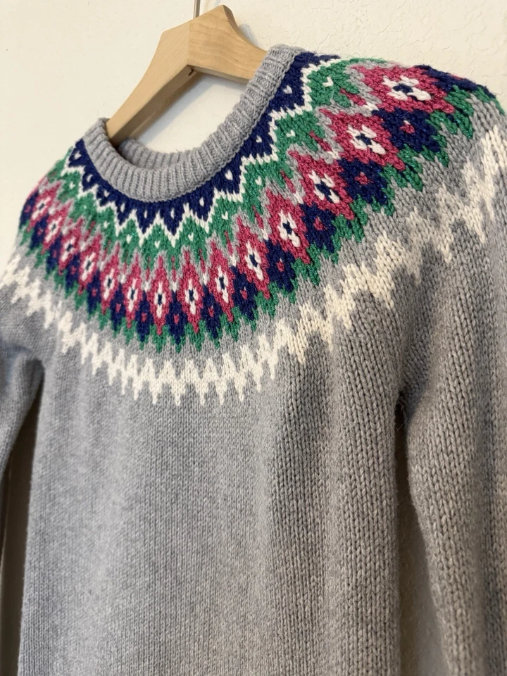 Suéter Mini Boden Emma Fair Isle Niñas 11-12 años Gris Mezcla de Lana Invierno Tejido Foto 3 de 4