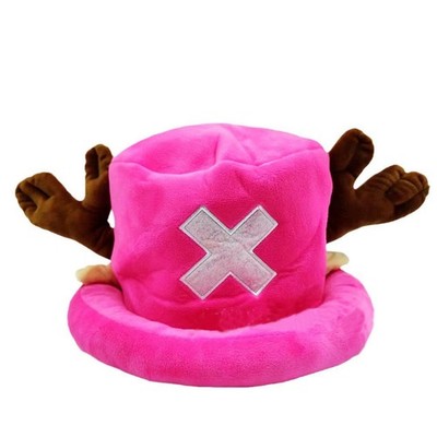 One Piece Chopper Pink Plush Hat   Tony Tony Anime Cosplay Soft Fleece Cap