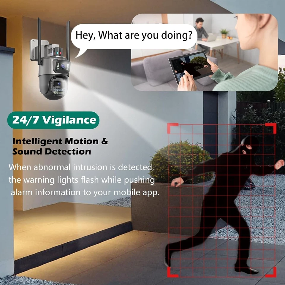 8MP Wireless IP Camera WIFI Outdoor CCTV PTZ Smart Home Security IR Cam IP66 4K - Image 4 of 4