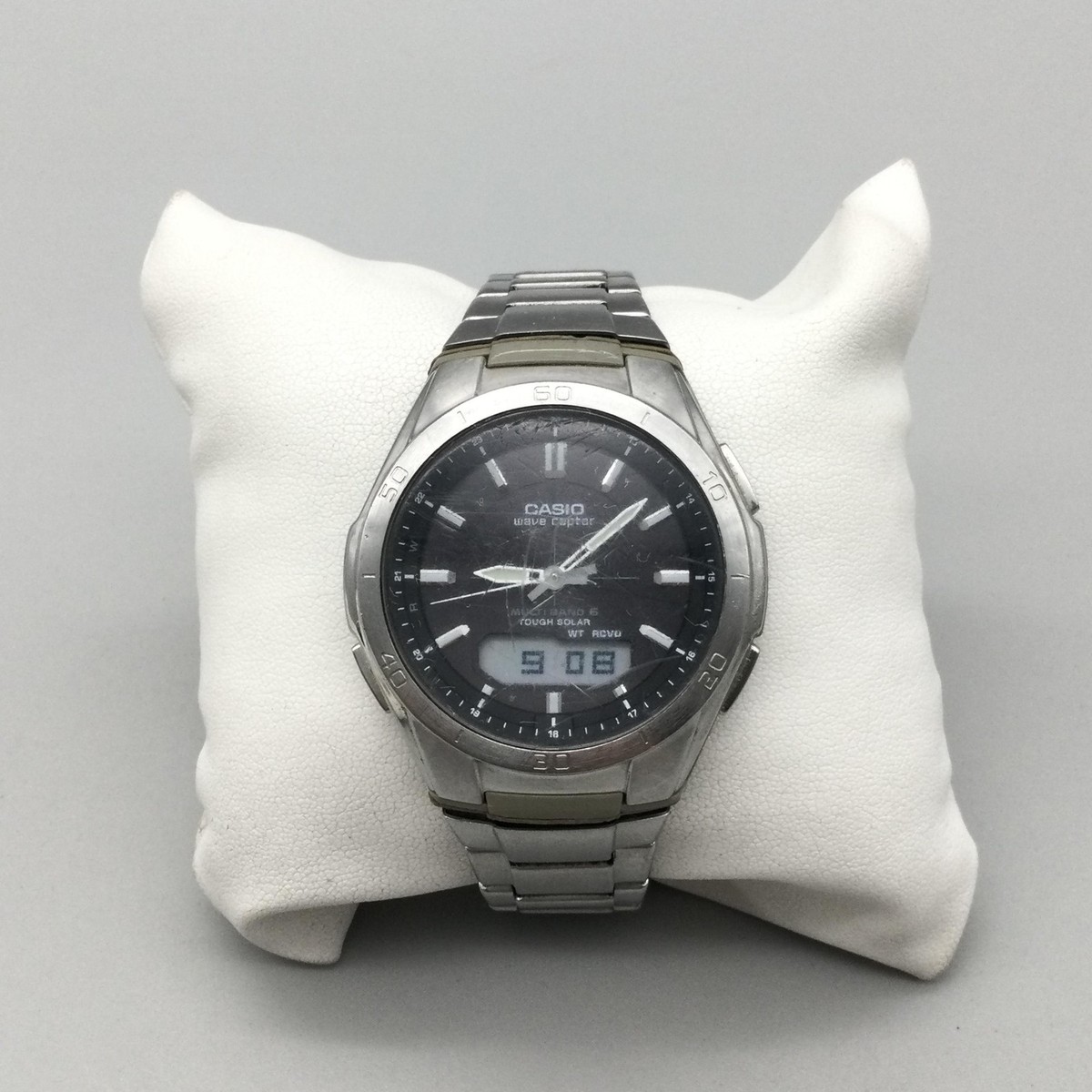 Casio Wave Ceptor 5161 WVA-M640 Mens Watch 43mm Black Dial Solar