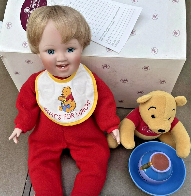 Ashton-Drake "What's for Lunch, Pooh?" Porcelain Winnie The Pooh Doll
