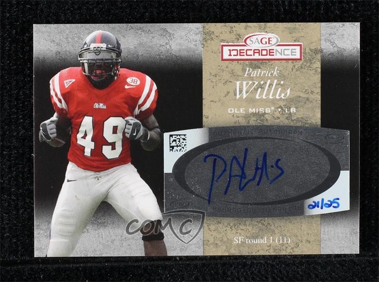 Patrick Willis SA-GE Decadence Autographs #A7 Gold