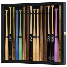 DisplayGifts 16 Baseball Mini Bat Display Case Cabinet Holder Rack UV Protect...