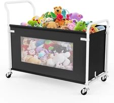 Extra Large Toy Box for Kids with 360° Rotating Wheels, Heavy Duty Toy Chest for