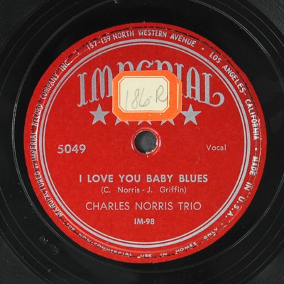 CHARLES NORRIS: i love you baby blues / somebody else IMPERIAL Single 78 RPM