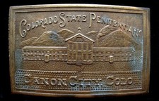 NE06167 VINTAGE COLORADO STATE PENITENTIARY BRASS FANTASY COLLECTOR BUCKLE