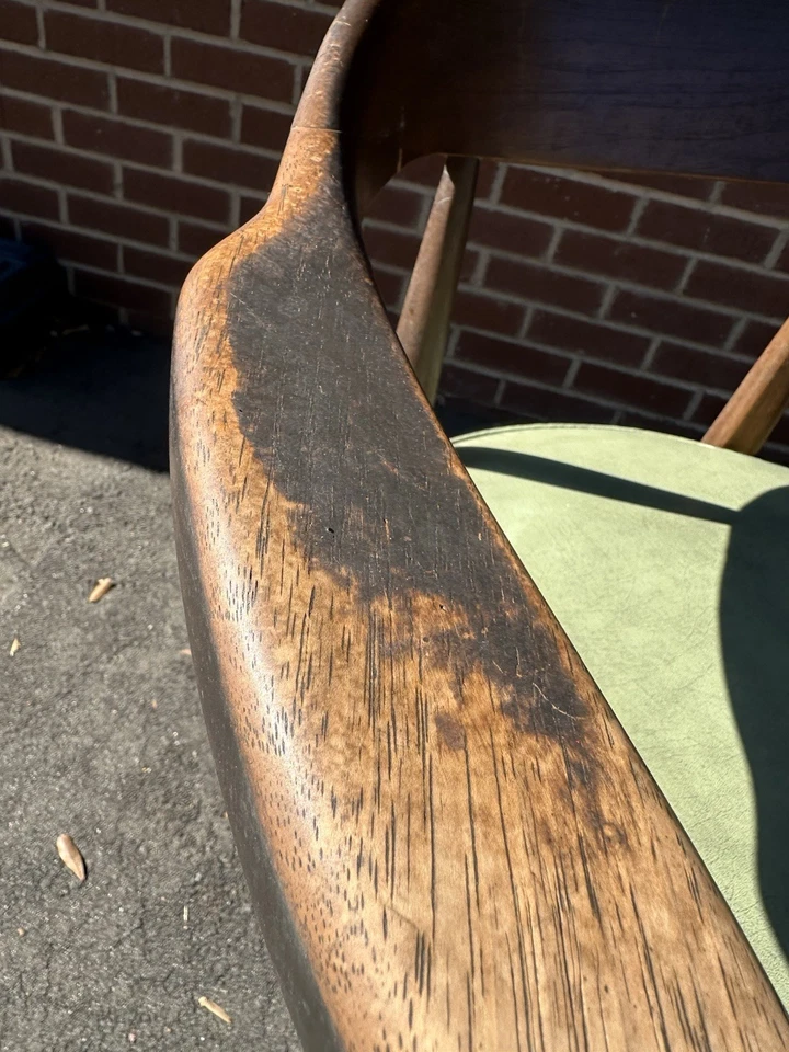 Biking  Chair Co Walnut Mid-Century Modern Arm Chair Retro As Is - Image 4 of 4