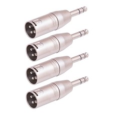 Smithok 4 Pack 1/4" TRS to XLR Adapter, Balanced Quarter Inch Small, Silver