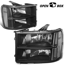 Open Box Black Clear Headlight Lamps For 07-14 Gmc Sierra 1500 25003500hd Open Box Black Clear Headlight Lamps For 07-14 Gmc Sierra 1500 25003500hd