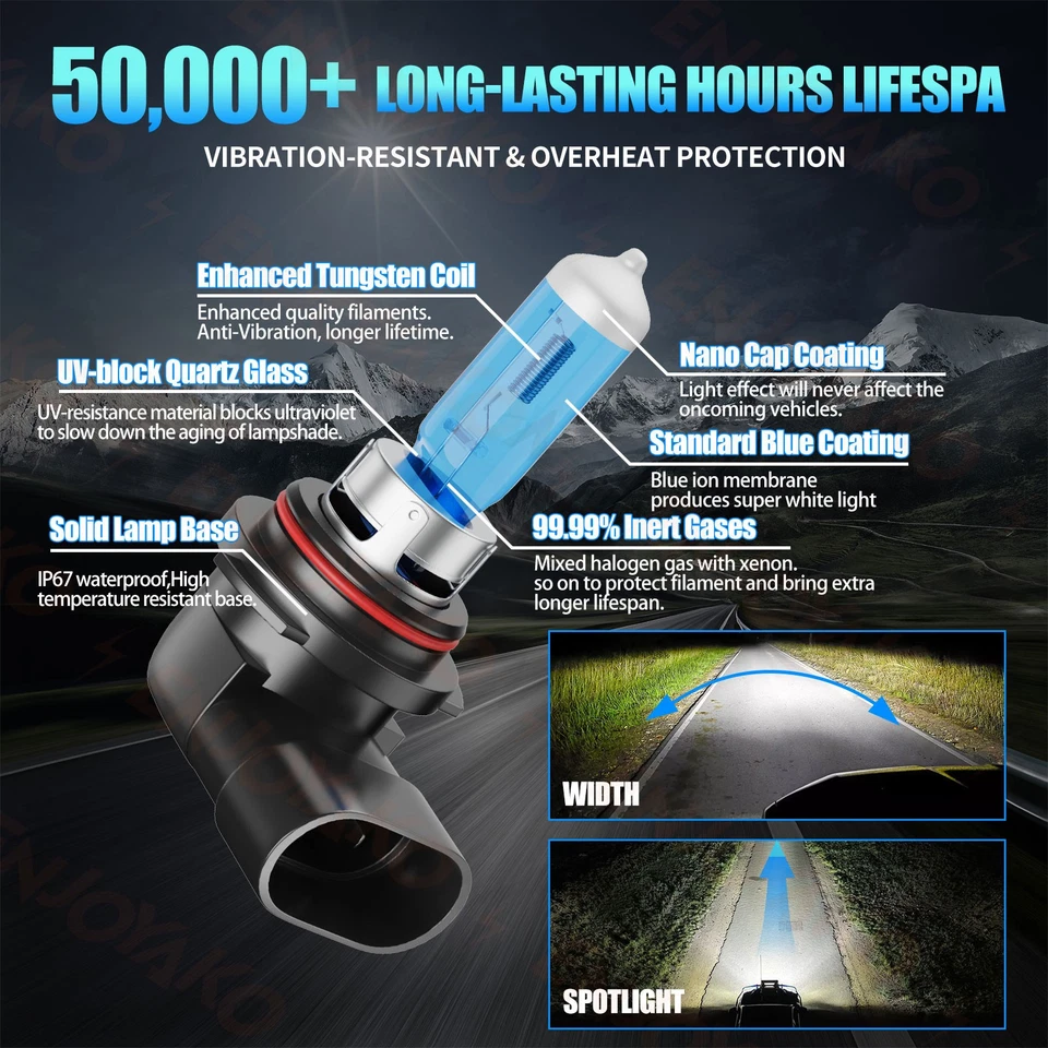 Combo de bombilla halógena HID haz alto bajo 6000 k para Chevy Tahoe 2015-2020 Foto 2 de 4