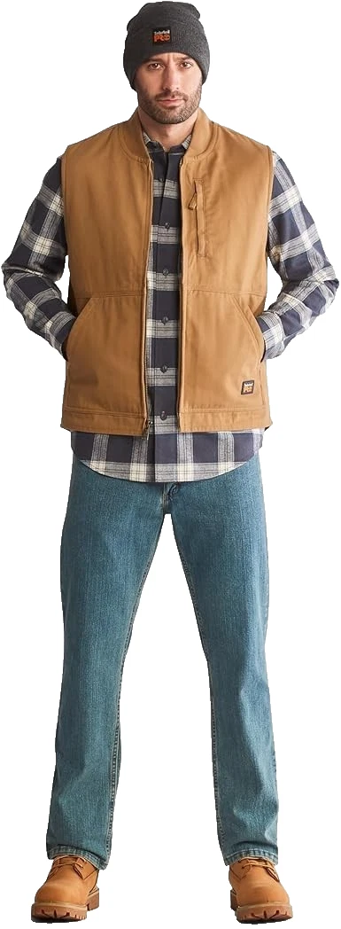 Timberland Gritman Canvas Vest Brown Lined Zip Outdoor Size M
Opens in a new window or tab
