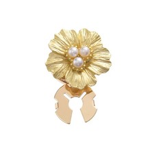 Alloy Pearl Flower Button Covers  for Shirt Dress Decoration