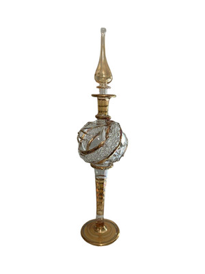  Egyptian Hand-Made Glass Perfume Bottle Arabesque  7  & 8 Inches { 24 k gold }