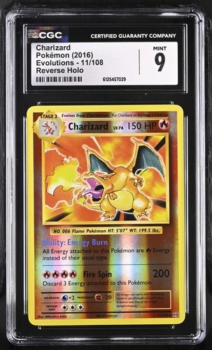 Charizard 11/108 Reverse Holo Evolutions Pokemon CGC 9 Mint *029