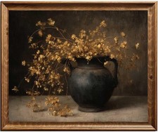 Rustic Dark Floral Autumn Wall Art Moody Vintage Botanical Print French