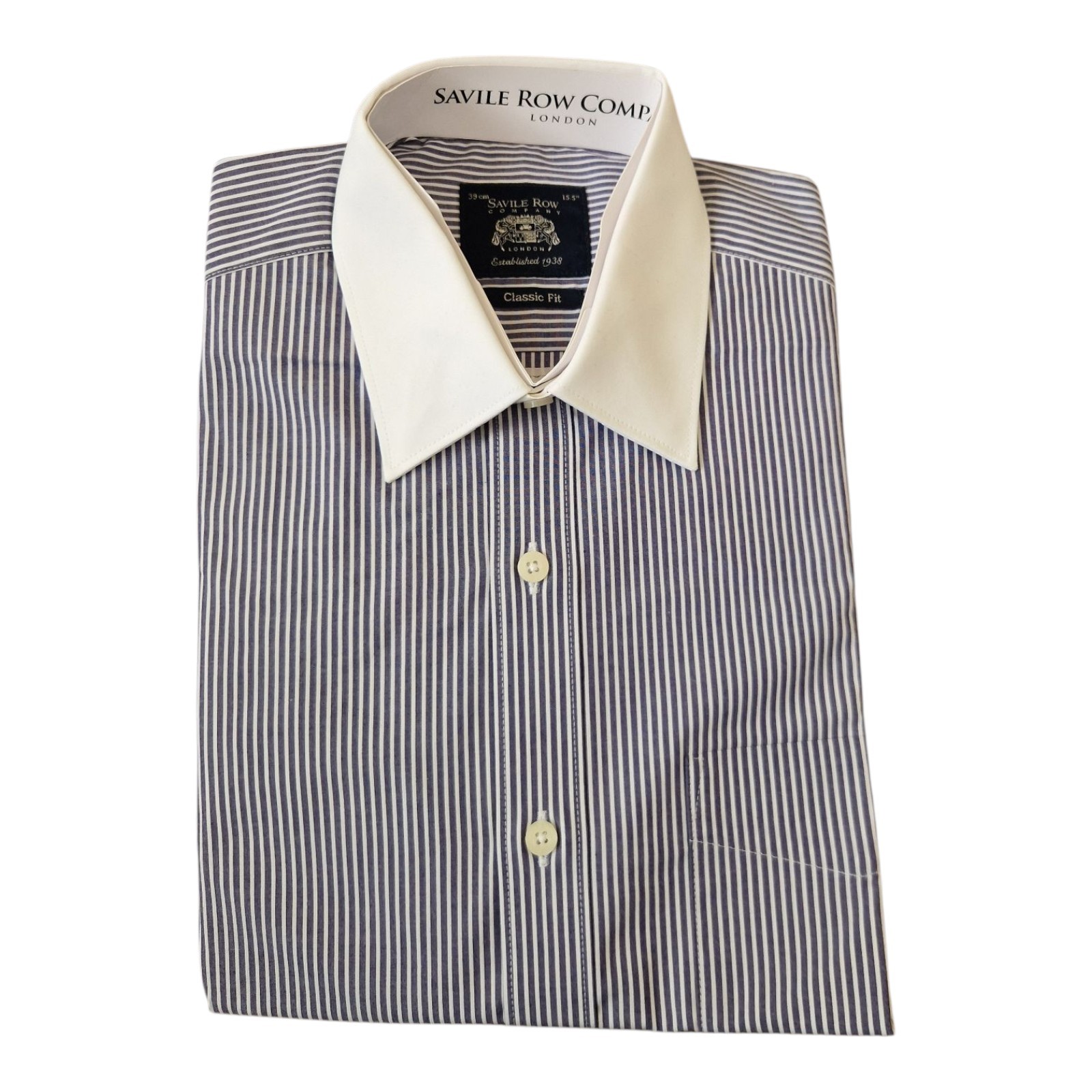 FILA Camicia The Saville Row Company vestibilità classica con bottoni a righe 39 cm 15 5" elegante